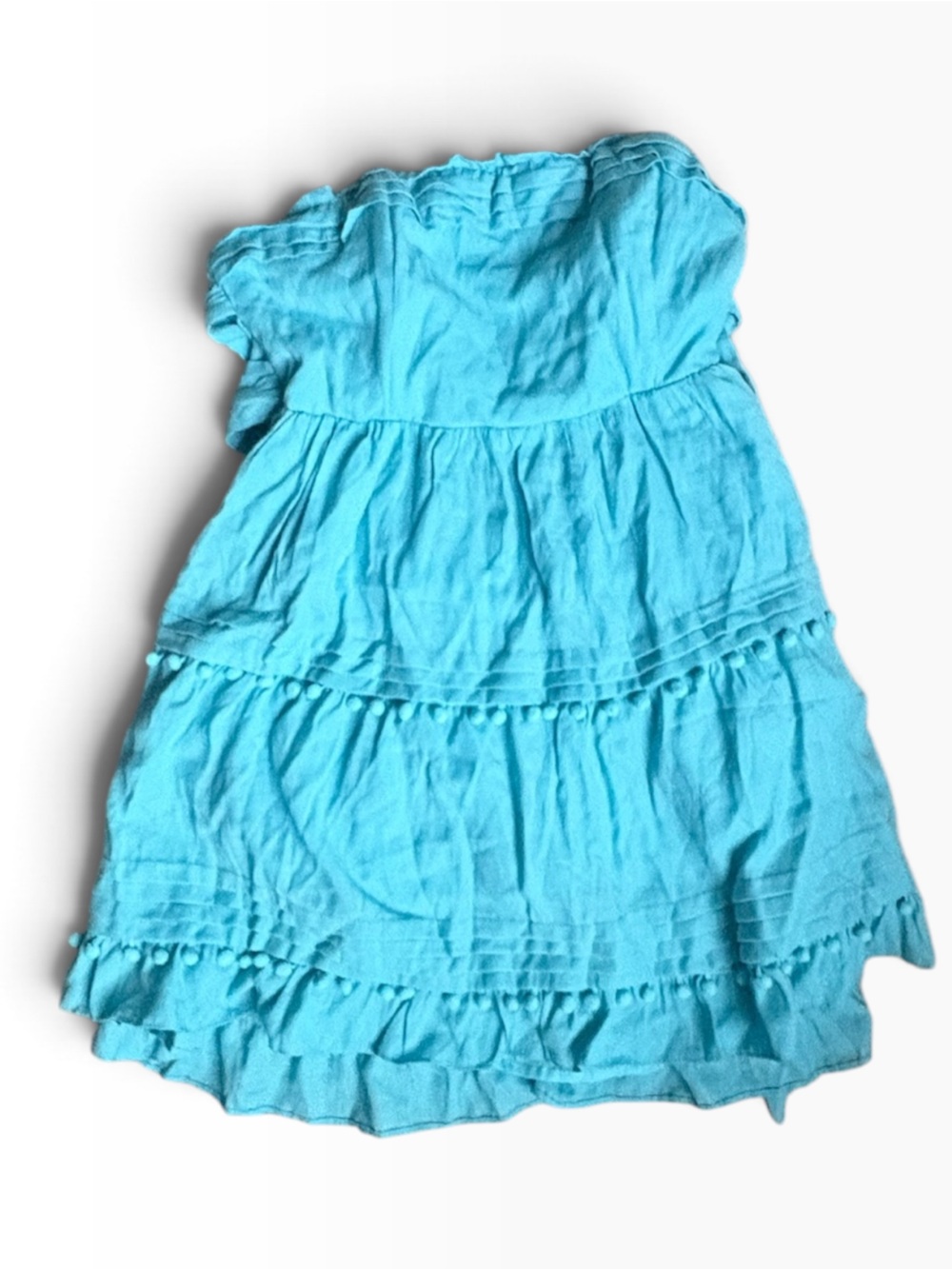 DO+BE Turquoise Strapless Ruffle Dress
